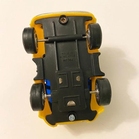 Vintage Beetle Pull Back Plastic Car Bosch Martini Hong Kong 4 Inch Long Toy - Picture 8 of 12